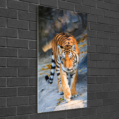 Modernes Acrylbild vertikal Tiger