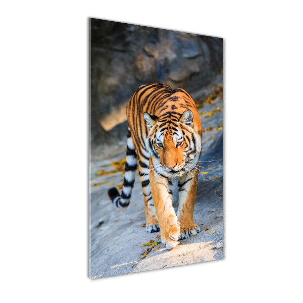 Modernes Acrylbild vertikal Tiger