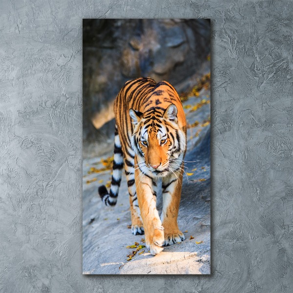 Modernes Acrylbild vertikal Tiger