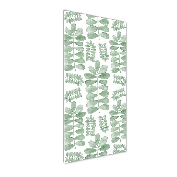 Modernes Acrylbild vertikal Eukalyptusblätter
