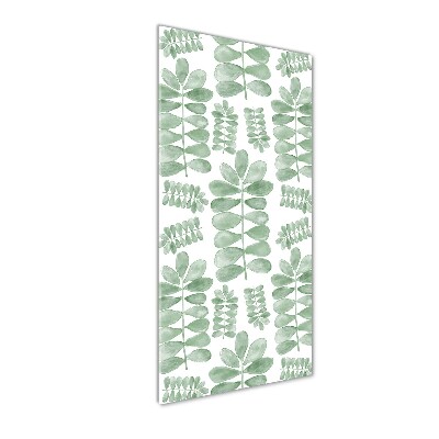 Modernes Acrylbild vertikal Eukalyptusblätter