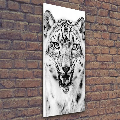 Bild auf Acrylglas vertikal Schneeleopard