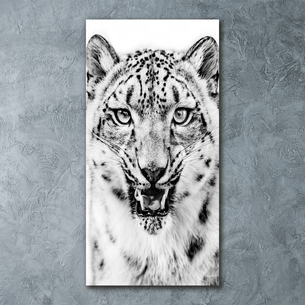 Bild auf Acrylglas vertikal Schneeleopard