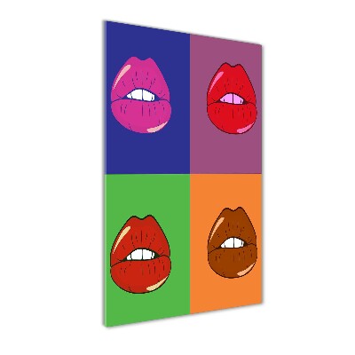 Acrylbild vertikal Bunte Lippen