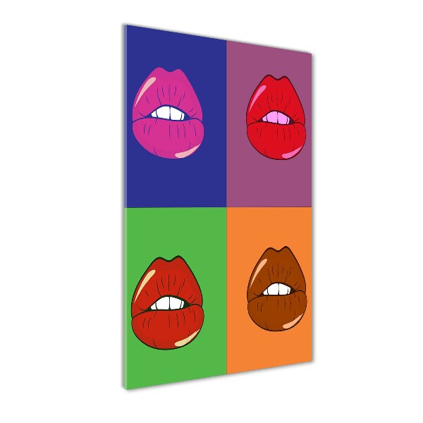Acrylbild vertikal Bunte Lippen