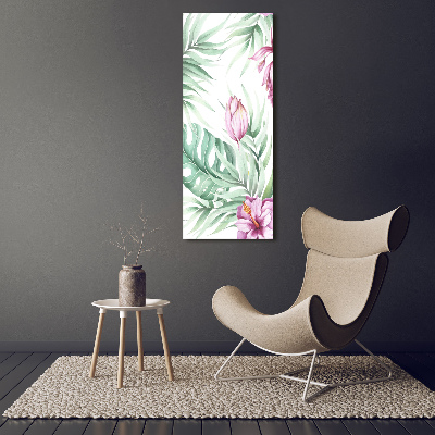 Modernes Acrylbild vertikal Hawaiianisches Muster
