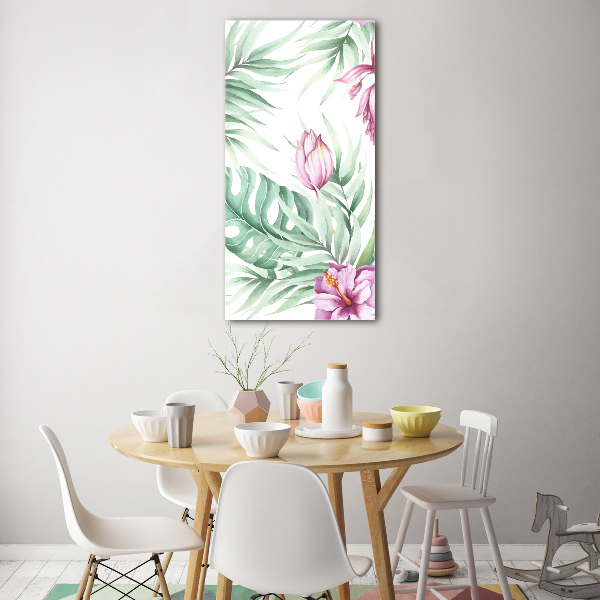 Modernes Acrylbild vertikal Hawaiianisches Muster