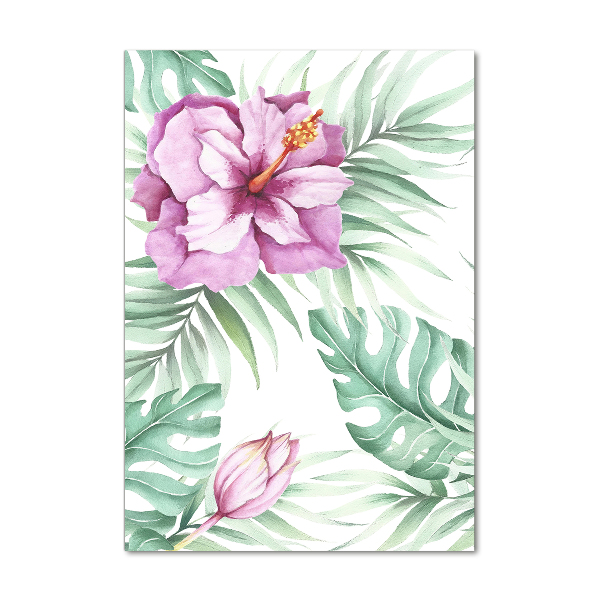 Modernes Acrylbild vertikal Hawaiianisches Muster