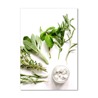Modernes Acrylbild vertikal Kräuter