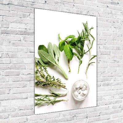 Modernes Acrylbild vertikal Kräuter