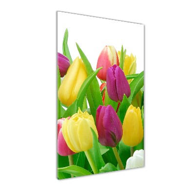 Bild auf Acrylglas vertikal Bunte Tulpen