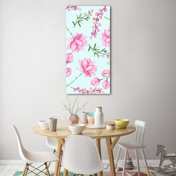 Bild auf Acrylglas vertikal Blüten und Beeren