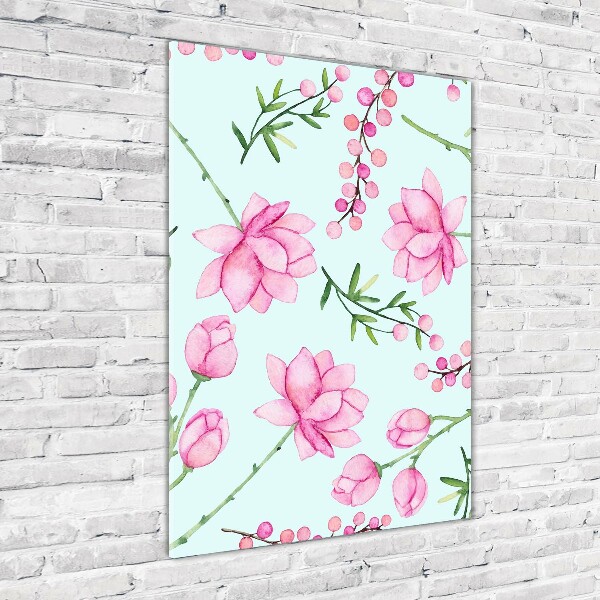 Bild auf Acrylglas vertikal Blüten und Beeren