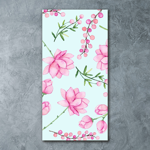 Bild auf Acrylglas vertikal Blüten und Beeren