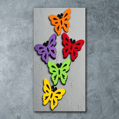 Modernes Acrylbild vertikal Bunte Schmetterlinge