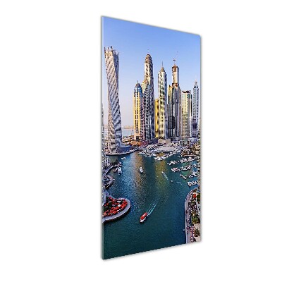 Modernes Acrylbild vertikal Dubai Creek