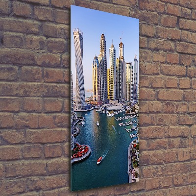 Modernes Acrylbild vertikal Dubai Creek