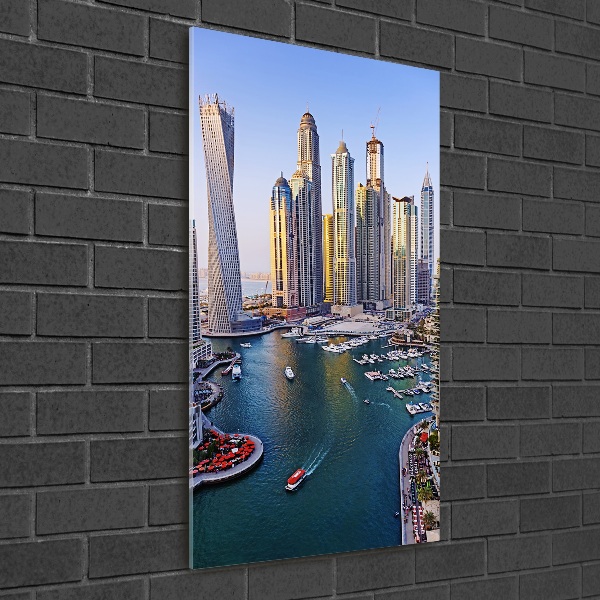 Modernes Acrylbild vertikal Dubai Creek