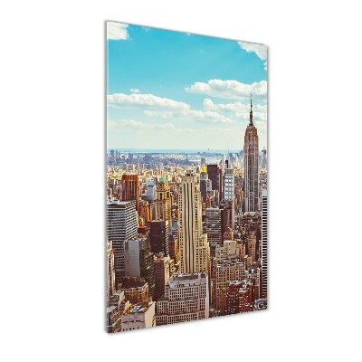 Modernes Acrylbild vertikal New York aus der Vogelperspektive