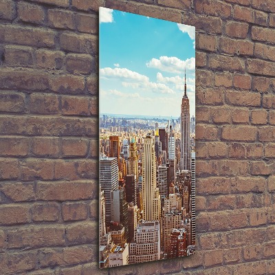 Modernes Acrylbild vertikal New York aus der Vogelperspektive
