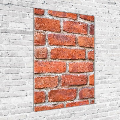 Modernes Acrylbild vertikal Ziegelmauer
