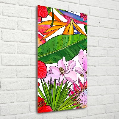 Modernes Acrylbild vertikal Hawaiianisches Muster