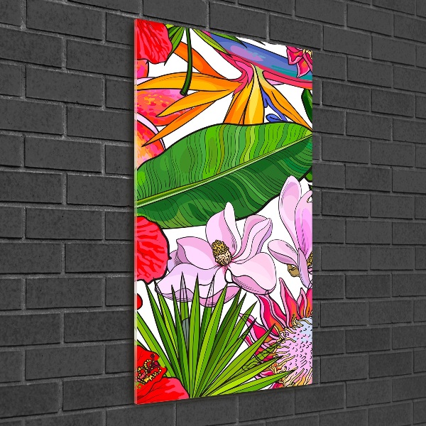Modernes Acrylbild vertikal Hawaiianisches Muster