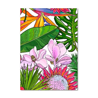 Modernes Acrylbild vertikal Hawaiianisches Muster