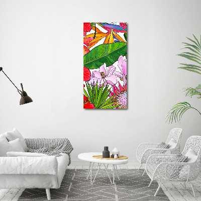 Modernes Acrylbild vertikal Hawaiianisches Muster