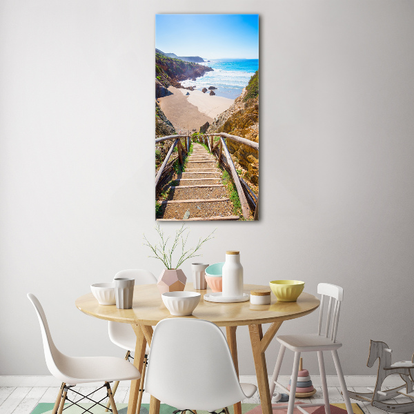 Bild auf Acrylglas vertikal Weg zum Strand