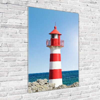 Modernes Acrylbild vertikal Leuchtturm