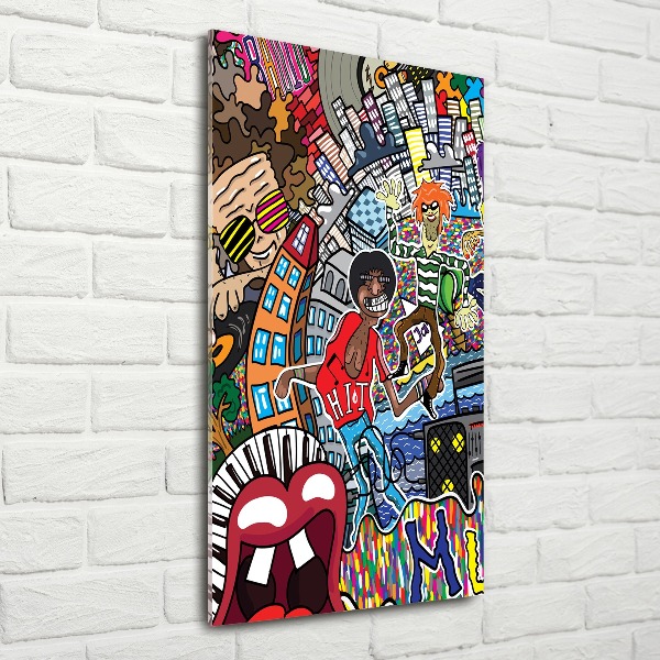 Bild auf Acrylglas vertikal Musikalische Collage