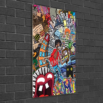 Bild auf Acrylglas vertikal Musikalische Collage