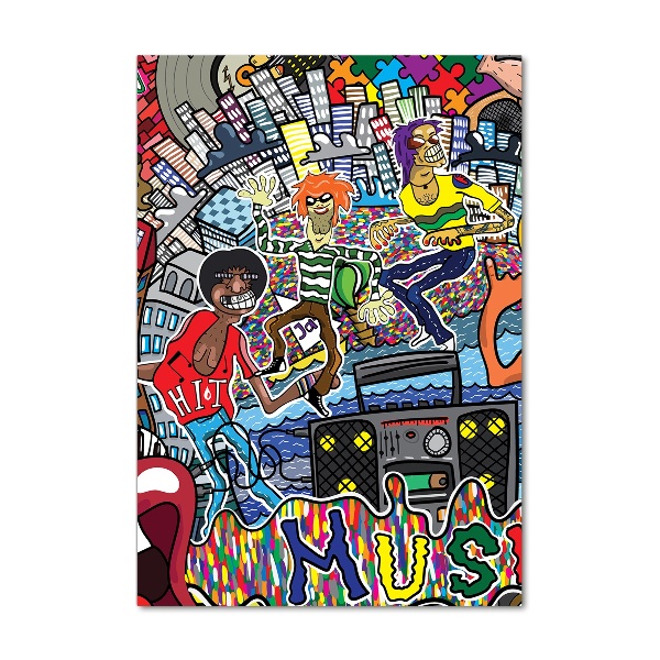 Bild auf Acrylglas vertikal Musikalische Collage