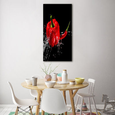 Modernes Acrylbild vertikal Zwei Paprikaschoten