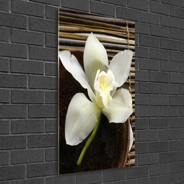Modernes Acrylbild vertikal Orchidee