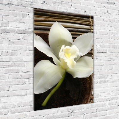 Modernes Acrylbild vertikal Orchidee
