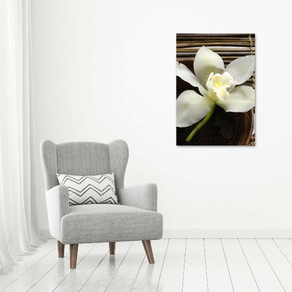 Modernes Acrylbild vertikal Orchidee