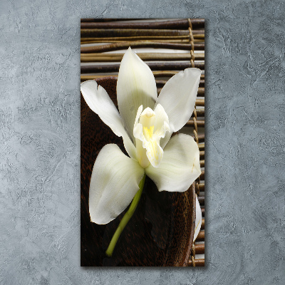 Modernes Acrylbild vertikal Orchidee