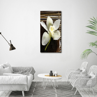 Modernes Acrylbild vertikal Orchidee