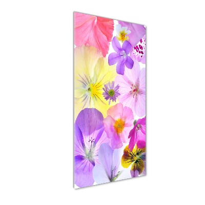 Modernes Acrylbild vertikal Bunte Blumen