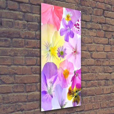 Modernes Acrylbild vertikal Bunte Blumen