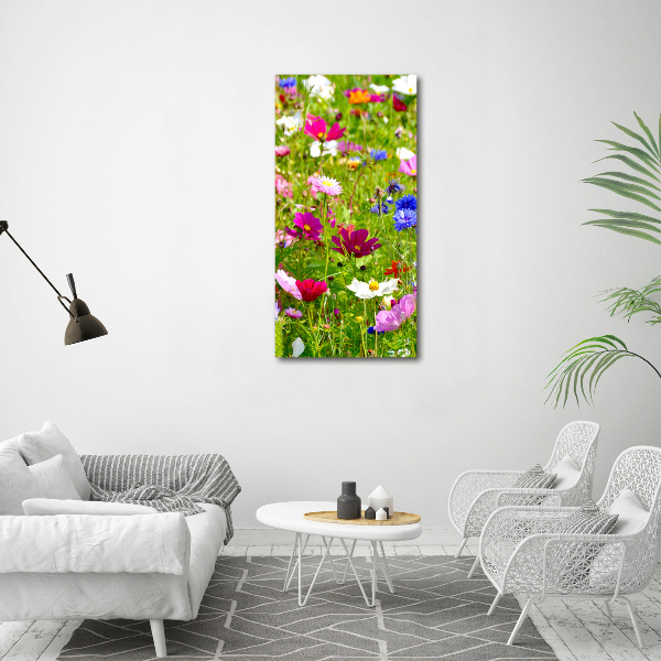 Acrylbild vertikal Wildblumen