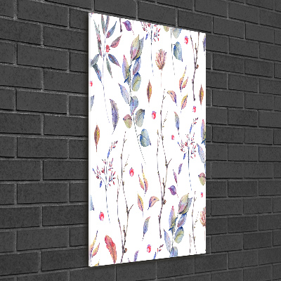 Acrylbild vertikal Eukalyptusblätter