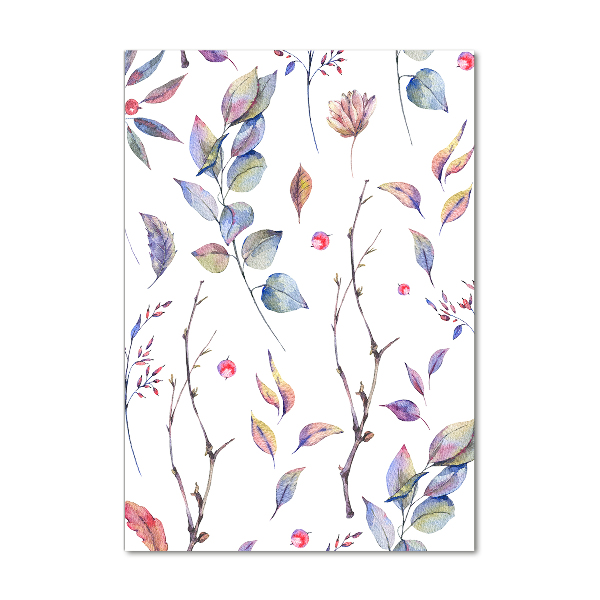 Acrylbild vertikal Eukalyptusblätter