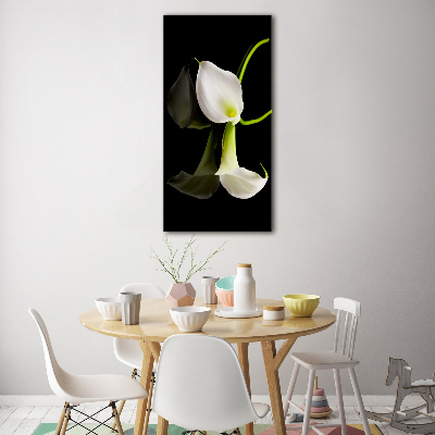 Modernes Acrylbild vertikal Weiße Calla