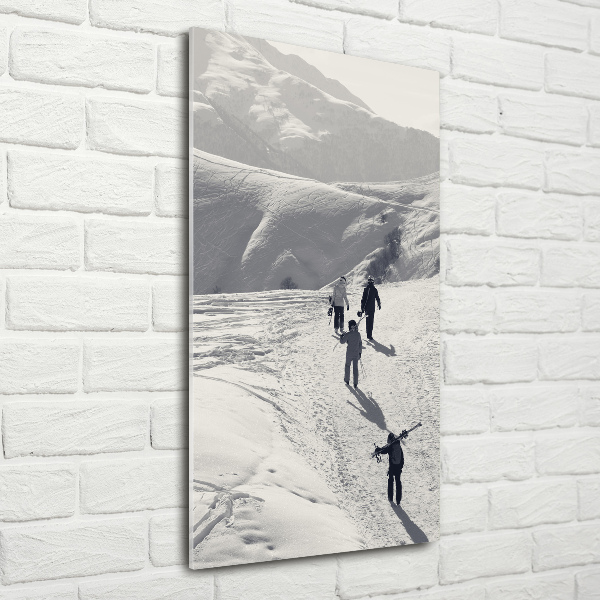 Bild auf Acrylglas vertikal Skifahrer