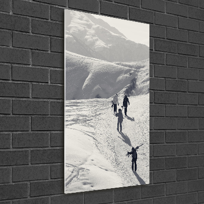 Bild auf Acrylglas vertikal Skifahrer