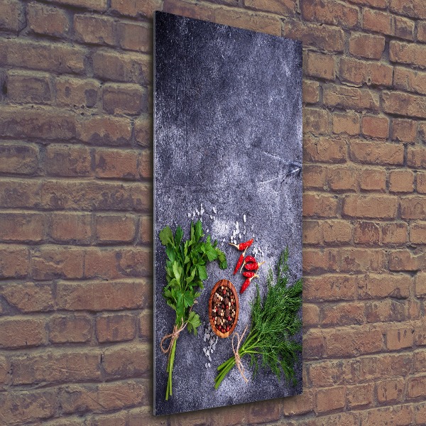 Bild auf Acrylglas vertikal Kräuter und Gewürze