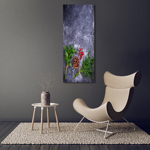 Bild auf Acrylglas vertikal Kräuter und Gewürze